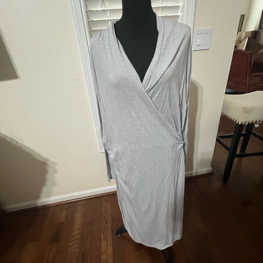 Ann Taylor Light Gray Long Sleeve Dress
